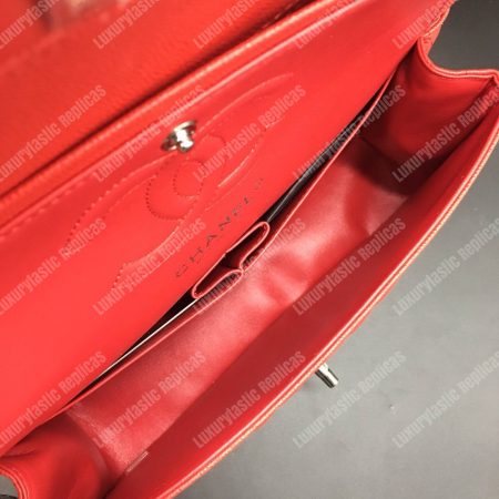 Chanel Classic Medium Handbag Red - Image 3