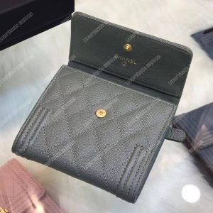 Chanel Boy Small Flap Wallet Grey - Image 5