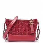 Chanel Small Tweed Gabrielle Hobo Bag Red