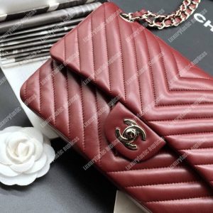 Chanel Classic Medium Handbag Burgundy - Image 7