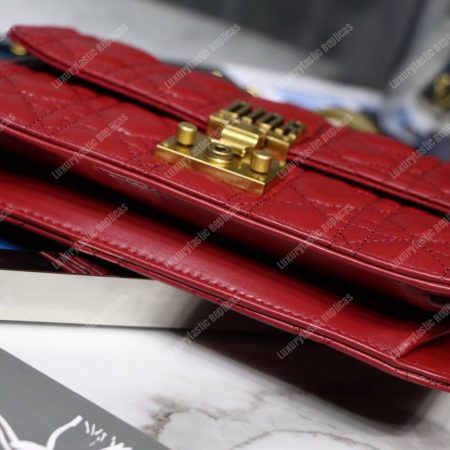Dior Lambskin DiorAddict Flap Bag Burgundy - Image 6