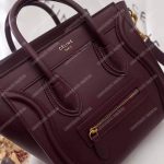 Celine Nano Luggage Tote Burgundy