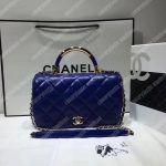 Chanel Medium Flap Bag With Top Handle Blue