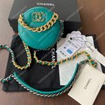 Chanel 19 Clutch With Chain Turquoise