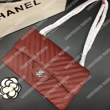 Chanel Classic Medium Handbag Burgundy - Image 8