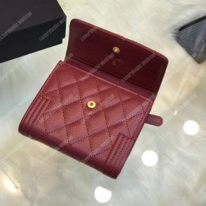 Chanel Boy Small Flap Wallet Burgundy - Image 4