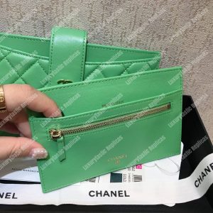 Chanel Classic Pouch Lambskin Leather Green - Image 6