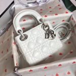 Mini Lady Dior Lambskin Bag Off-White
