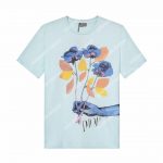 Dior Alex Foxton Rose Logo Blue Cotton T-Shirt