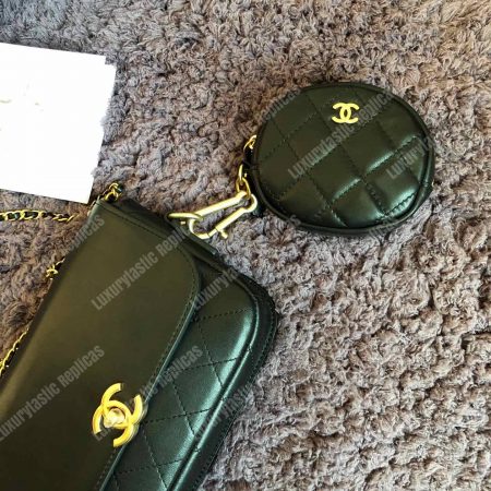 Chanel Flap Bag & Coin Purse Black - Image 5