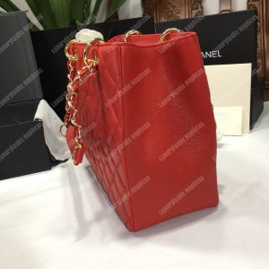 Chanel Large Shopping Tote Red - Image 5