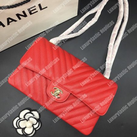 Chanel Classic Medium Handbag Red - Image 4