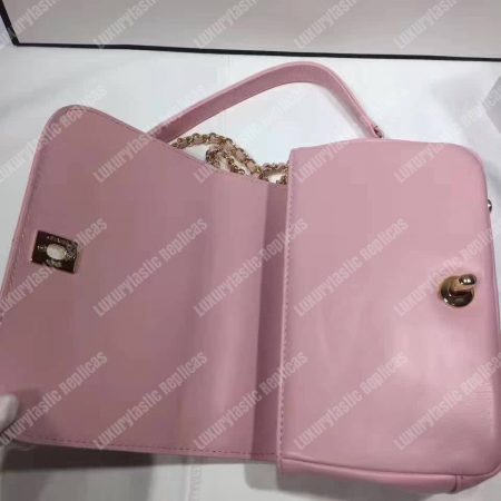 Chanel Small Flap Bag With Top Handle Pink - Image 3