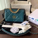 Chanel 19 Wallet on Chain Turquoise