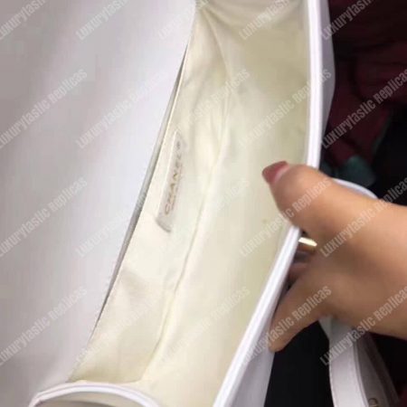 Chanel Medium Boy Flap Bag White - Image 4