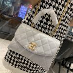 Chanel Flap Bag With Top Handle Lambskin White