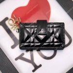 Lady Dior Calfskin Card Holder Black