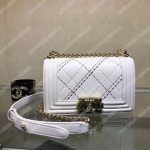 Chanel Small Boy Handbag White