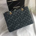 Chanel Large Shopping Tote Dark Green