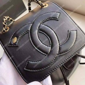 Chanel Lambskin Gold-Tone Metal Backpack Black - Image 6