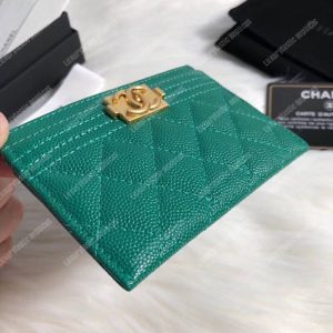 Chanel Boy Card Holder Green - Image 6