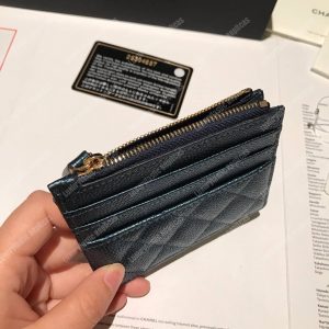 Chanel Classic Card Holder Iridescent Turquoise - Image 7