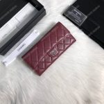 Chanel Classic Long Flap Wallet Lambskin Leather Burgundy