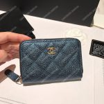 Chanel Classic Zipped Coin Purse Iridescent Turquoise