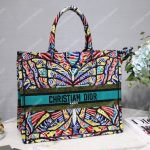 Dior Book Tote Bag Multicolored Embroidered Butterfly 2018