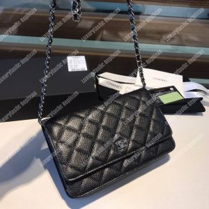 Chanel Wallet On Chain – WOC Classic Caviar Silver-Toned Metal Black - Image 3