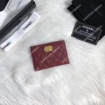 Chanel Boy Card Holder Maroon