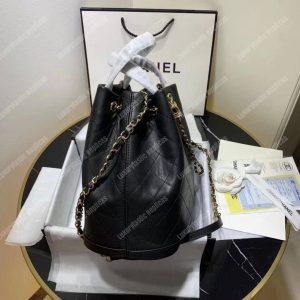 Chanel Large Drawstring Bag Black - Image 3