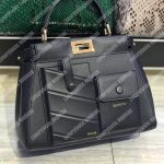 Fendi Peekaboo Iconic Mini Black Leather Bag