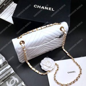 Chanel Classic Medium Handbag White - Image 6
