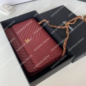 Chanel Wallet On Chain Burgundy - Image 4