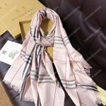 Burberry Check Cashmere Scarf Pink