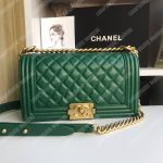 Chanel Boy Medium Handbag Green