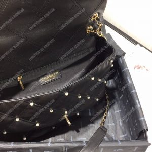 Chanel Flap Bag Iimitation Pearls Black - Image 9