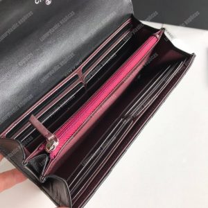 Chanel Classic Long Flap Wallet Chevron Lambskin Black - Image 8