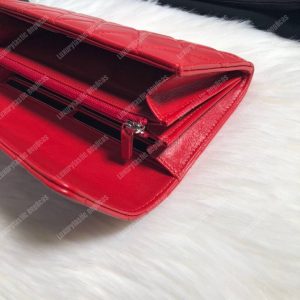 Chanel Classic Long Flap Wallet Lambskin Leather Red - Image 7