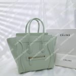 Celine Micro Luggage Handbag In Drummed Calfskin Light Khaki