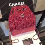 Chanel Small Tweed Gabrielle Hobo Backpack Red