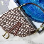 Dior Burgundy Oblique Saddle Bag