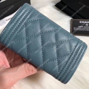 Chanel Boy Small Flap Wallet Blue - Image 6