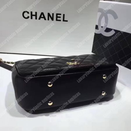 Chanel Medium Flap Bag With Top Handle Black - Image 5