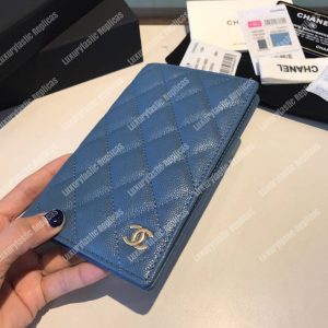Classic Passport Holder Caviar Leather Blue - Image 5