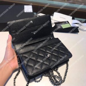 Chanel Wallet On Chain – WOC Classic Caviar Silver-Toned Metal Black - Image 5