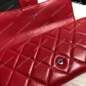 Chanel Classic Long Flap Wallet Lambskin Leather Red - Image 5