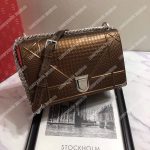 Diorama Dark Gold-Toned Metallic Calfskin Flap Bag