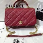 Chanel Small Flap Bag With Top Handle Red